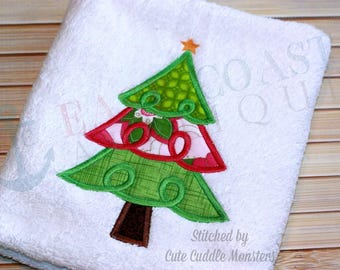 Swirly Tree Applique machine embroidery design, machine applique, christmas embroidery, christmas applique, tree applique