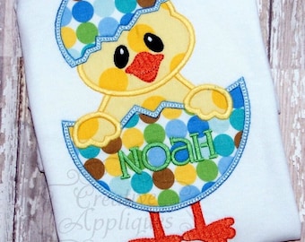 Chick in Easter Egg Digital Machine Embroidery Applique Design 4 Sizes