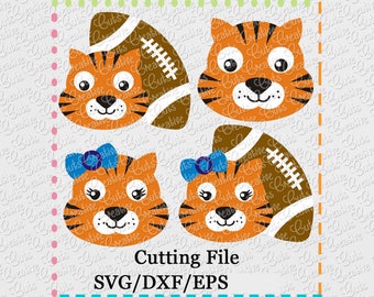 EXCLUSIVE SVG eps DXF Cutting File Tiger Football svg, mascot svg, football svg, tiger cut file, tigers svg, tigers cut file, tiger svg