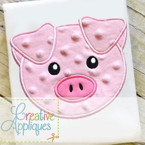Pig Digital Machine Embroidery Applique Design 4 sizes, pig applique, pig embroidery, sow applique, sow embroidery, barn applique, farm