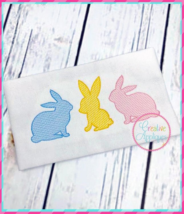 Sketch Stitch Rabbits Digital Machine Embroidery Design 5