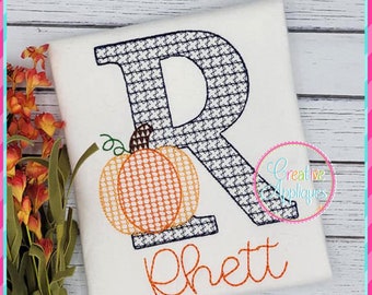 Citrouille Alphabet Machine numérique Broderie Design 5 Tailles, automne automne, broderie citrouille, lettres de citrouille broderie, motif remplissage