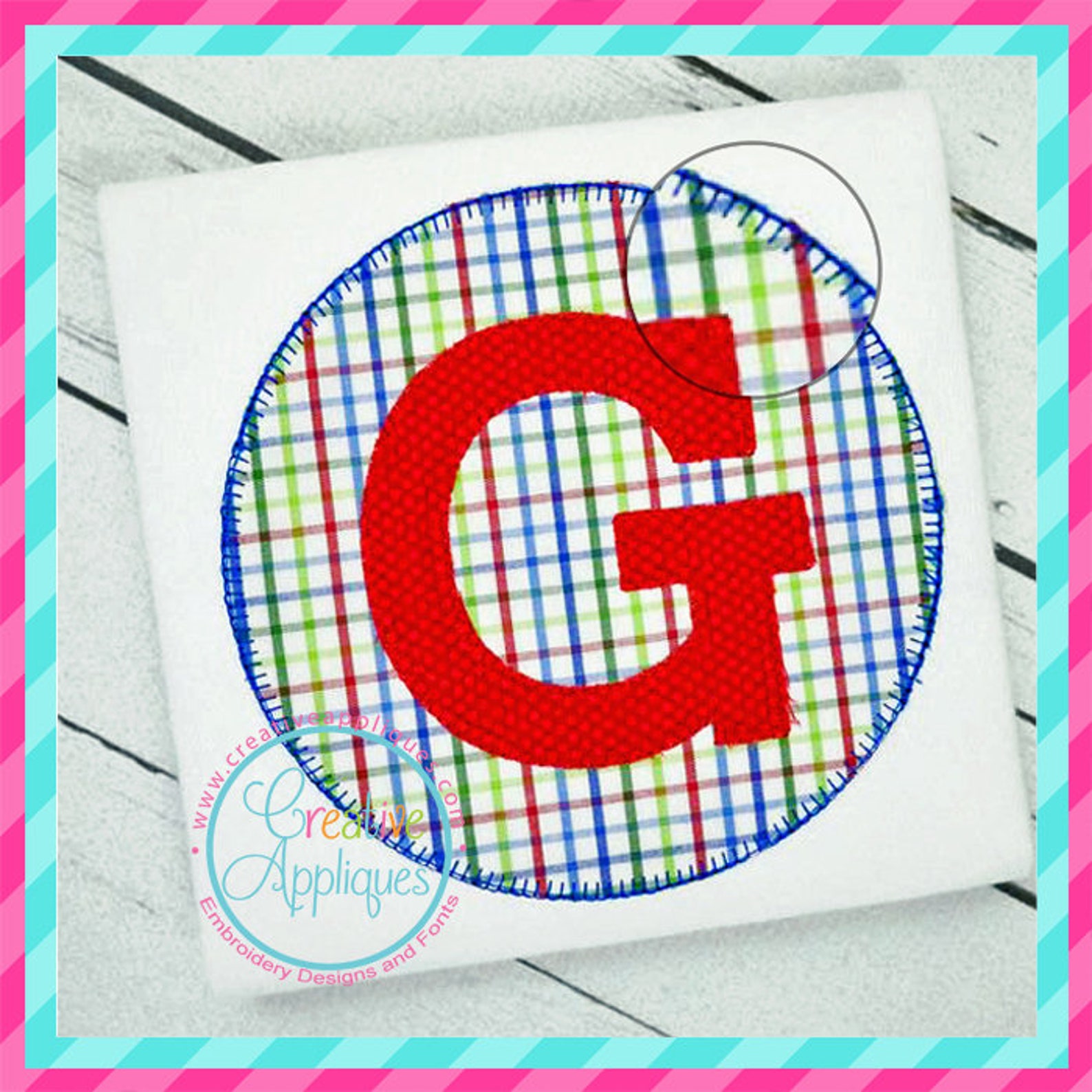 Circle Blanket Stitch Applique Alphabet Letters A Thru Z Etsy