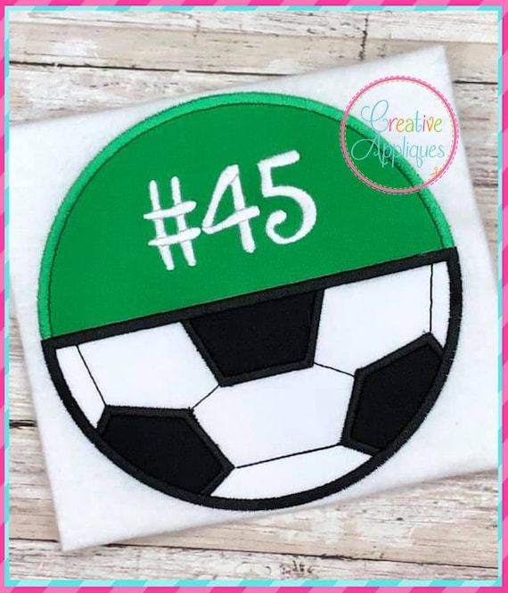 Soccer Ball Half Circle Digital Machine Embroidery Applique Etsy Ireland