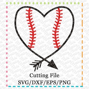 EXCLUSIVE SVG eps  DXF Cutting File Heart Arrow Baseball svg, baseball heart svg, baseball svg, tribal svg, arrow svg