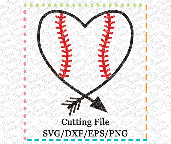 Download Free Exclusive Svg Eps Dxf Cutting File Heart Arrow Baseball Svg Etsy SVG Cut Files