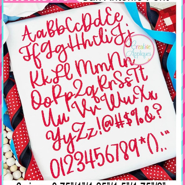 Exclusive 6 Sizes San Antonio Embroidery Alphabet Font Digital Machine