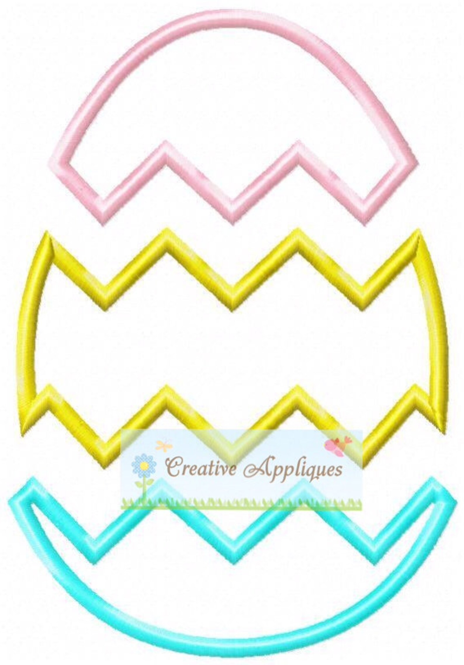 Easter Egg Chevron Digital Machine Embroidery Applique Design - Etsy