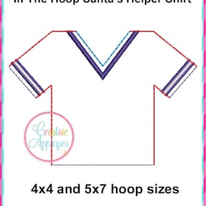 ITH In The Hoop Elf Jersey Embroidery Design, In the Hoop Machine Embroidery Design, doll shirt, elf sweater, elf shirt