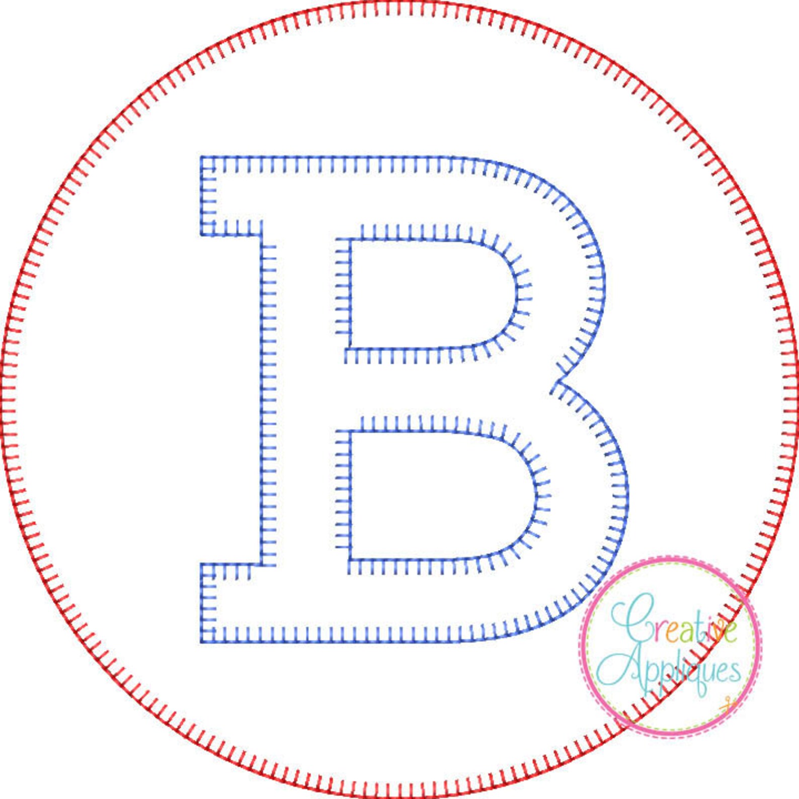 Circle Blanket Stitch Applique Alphabet Letters A Thru Z Etsy