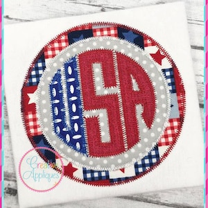 Zigzag Stitch USA Patriotic Frame Digital Machine Embroidery Applique Design 4 sizes, usa applique, patriotic applique, 4th of july
