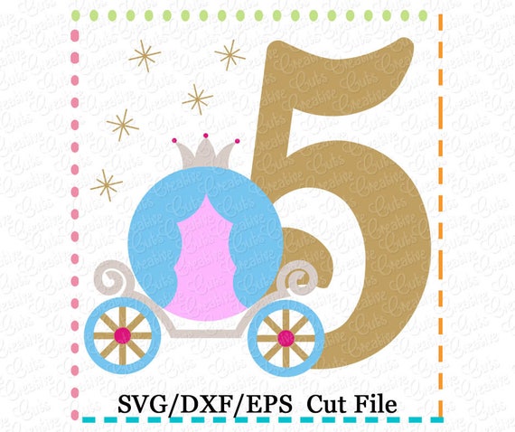 Download 5 5th Birthday Princess Carriage Svg Carriage Svg Princes Etsy