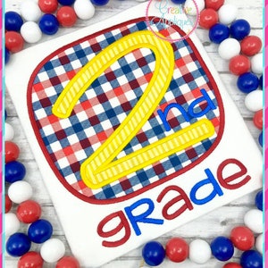 2nd Grade Machine Embroidery Applique Design 4 sizes, 2nd grade embroidery design, 2nd grade applique design, 2nd grader, school applique