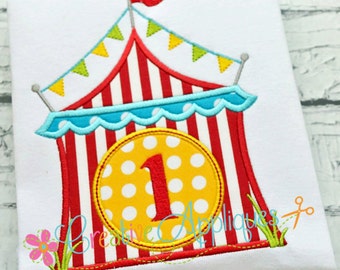 Monogram Circus Tent Digital Machine Embroidery Applique Design 4 sizes