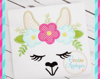 Llama Face Crown Digital Machine Embroidery Applique Design 4 SIZES, llama applique, llama embroidery, llama applique, llama embroidery