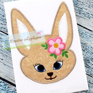 Easter Bunny Rabbit Girl Digital Machine Embroidery Applique Design 4 SIZE, rabbit applique, bunny applique, rabbit embroidery, easter bunny