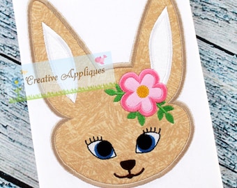 Easter Bunny Rabbit Girl Digital Machine Embroidery Applique Design 4 SIZE, rabbit applique, bunny applique, rabbit embroidery, easter bunny