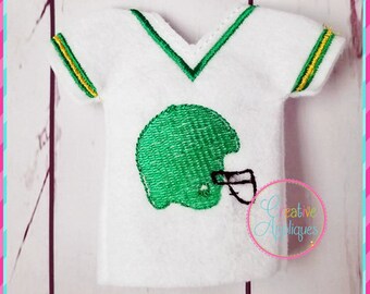 ITH In The Hoop Football Helmet Elf Jersey Embroidery Design, In the Hoop Machine Embroidery Design, doll shirt, elf sweater, elf shirt
