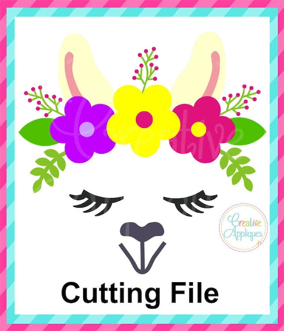 Download Llama Face Flower Crown Svg Cutting File Llama Cut File Etsy PSD Mockup Templates