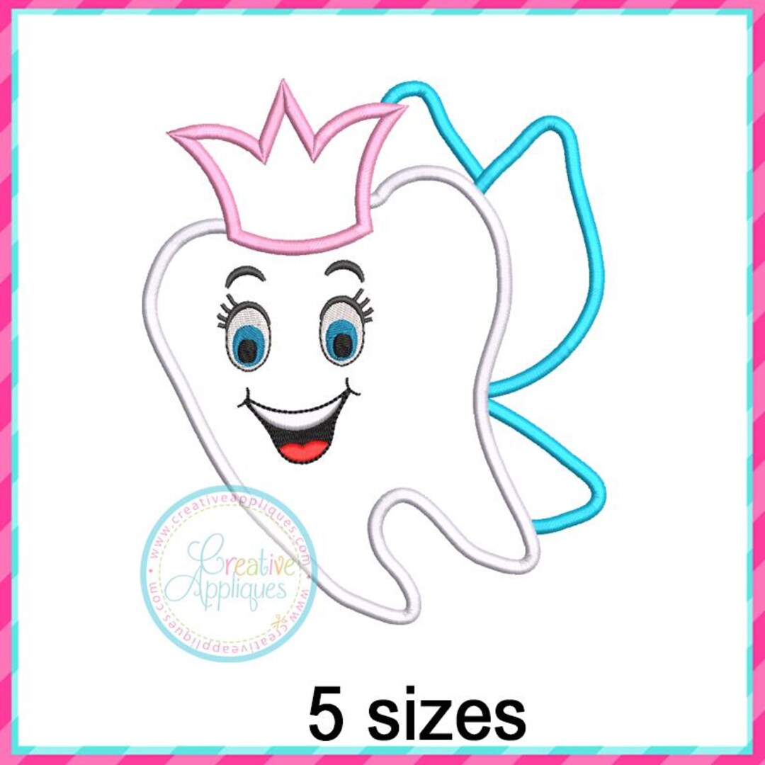 Girl Tooth Fairy Applique Design, Machine Embroidery, Embroidery Design ...