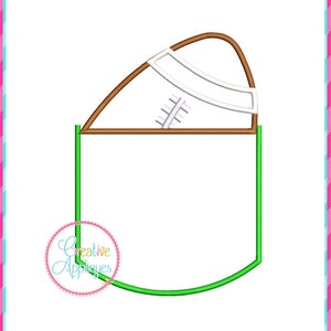 Football Pocket Applique Machine Embroidery Design 9 Sizes, in the hoop pocket embroidery design, pocket applique pattern, applique pocket