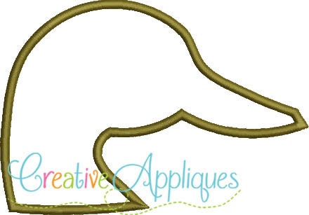 Duck Head Silhouette Satin Stitch Digital Machine Embroidery Applique ...
