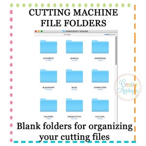 MAC Cutting Machine ファイルフォルダーは、SVG カッティング ファイルを整理するためのもので、600 を超える空のファイル フォルダーがすぐにダウンロードできます。