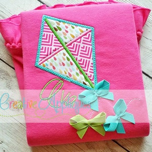 Kite Digital Machine Embroidery Applique Design 4 Sizes