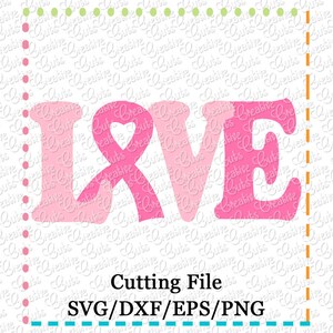 EXCLUSIVE SVG eps  DXF Cutting File Love Awareness Ribbon svg, awareness ribbon svg cancer svg support ribbon svg, awareness ribbon cut file
