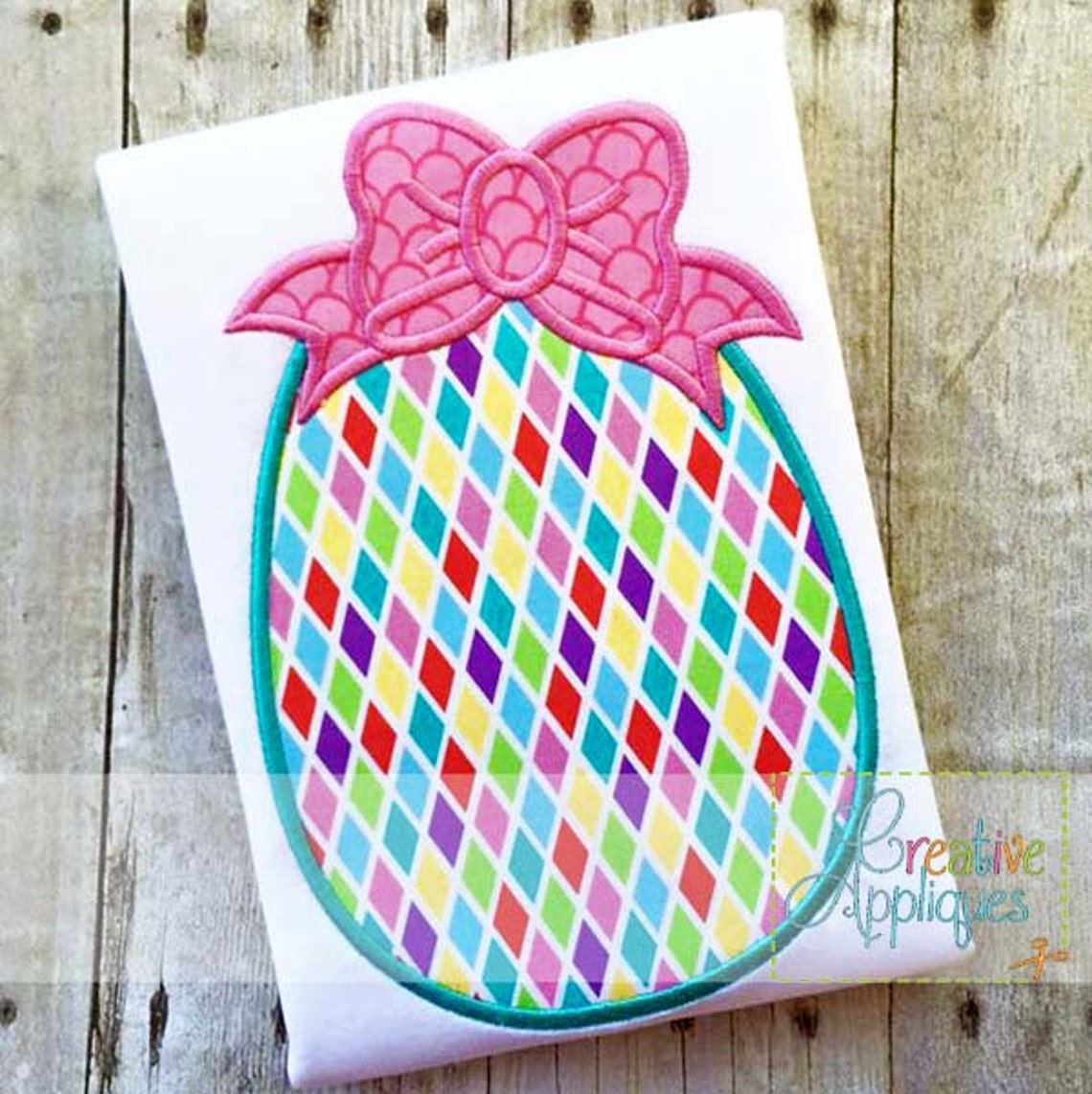 5 SIZES Easter Egg Bow Applique Machine Embroidery Design 5 Sizes - Etsy