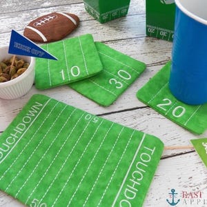 Football Field Coaster And Mug Rug In The Hoop Design Set, machine embroidery in the hoop design, football coaster mug rug design