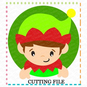 ESCLUSIVO SVG File taglio di Elf, Elf tagliare file, Natale svg, file di taglio elfo, elfo cerchio svg, Natale svg, santa elfo svg