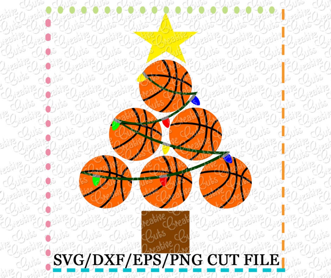 EXCLUSIVE Basketball Christmas Tree SVG Cut File, Basketball Christmas Svg Christmas Tree