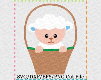 Easter Lamb Basket SVG Cutting File, lamb svg, easter cut file, easter basket svg, easter cut file, easter lamb svg, lamb cutting file
