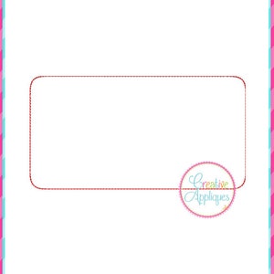 12 SIZES! Bean Stitch Rounded Rectangle Applique Frame Digital Machine Embroidery Design, rectangle frame, monogram frame, applique