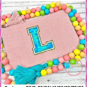 Bean Stitch Collegiate Double Applique Alphabet letters, Machine Embroidery Applique Design 2" to 8", 9 Sizes, varsity letters, athletic