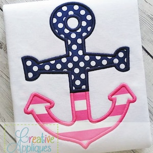 Anchor Split Digital Machine Embroidery Applique Design 4 Sizes - Etsy