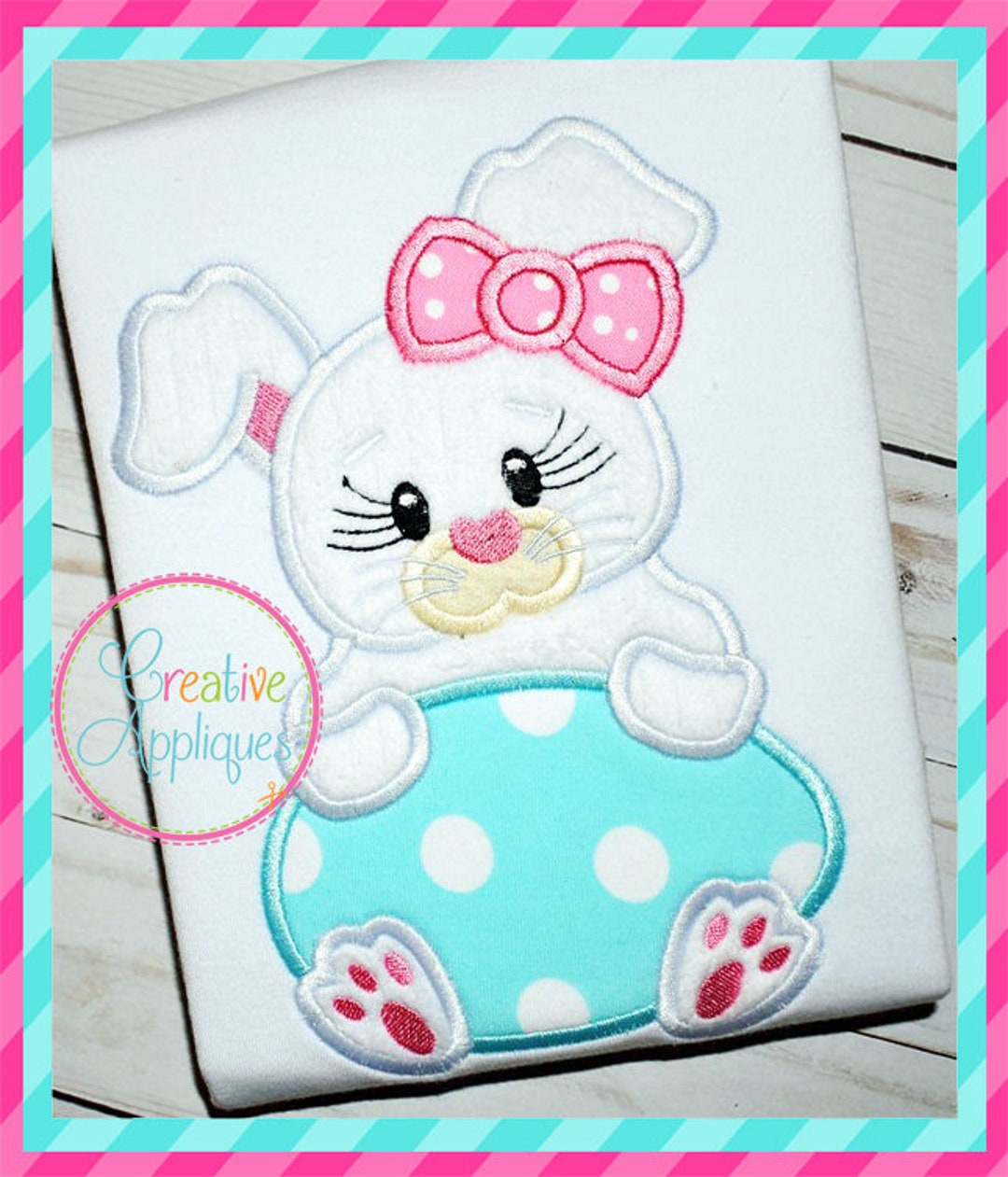 Bunny Rabbit Easter Digital Machine Embroidery Applique Design 5 SIZES ...