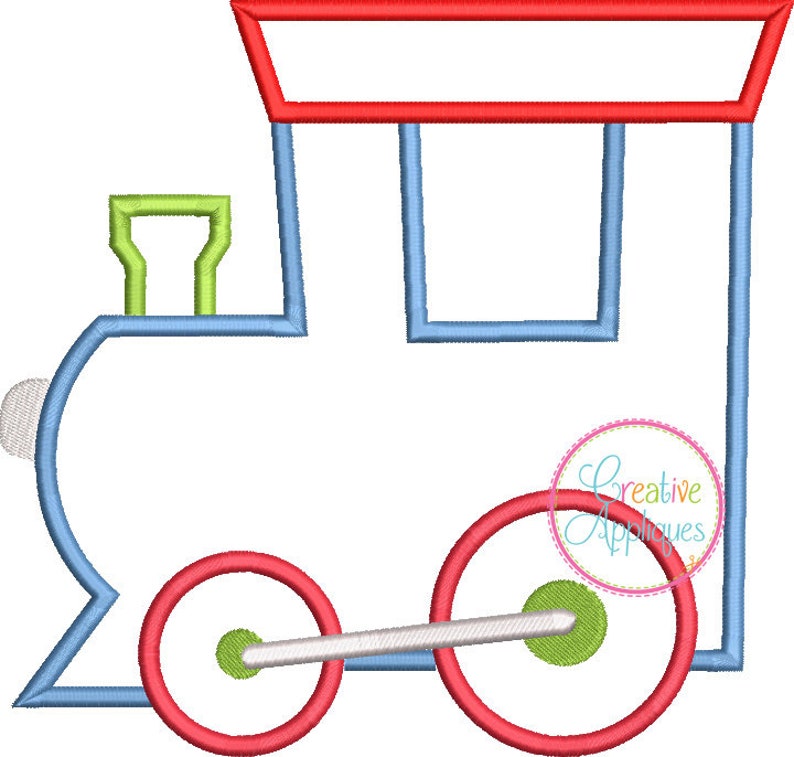 Train Applique Digital Machine Embroidery Design 5 Sizes Etsy