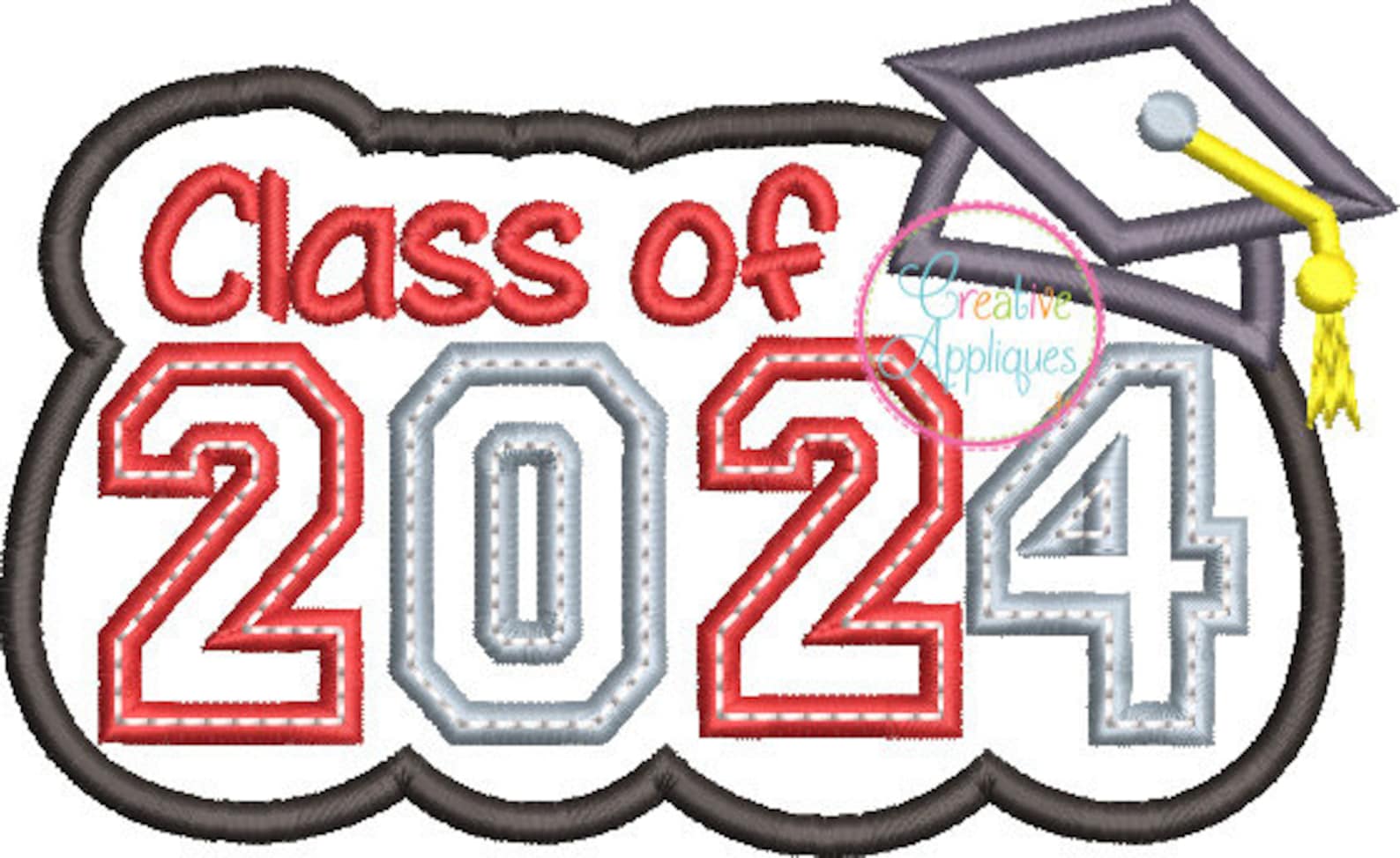 Class of 2024 Graduation Digital Machine Embroidery Applique Etsy