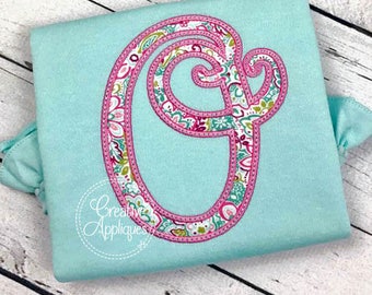 Stylish Script Applique Alphabet Letters A-Z Machine Embroidery 5 sizes, alphabet applique, applique letters, cursive alphabet applique