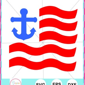 EXCLUSIVE Patriotic Flag Anchor Cutting File, anchor cut file, anchor svg, flaggen anchor svg, flaggen anchor cut file