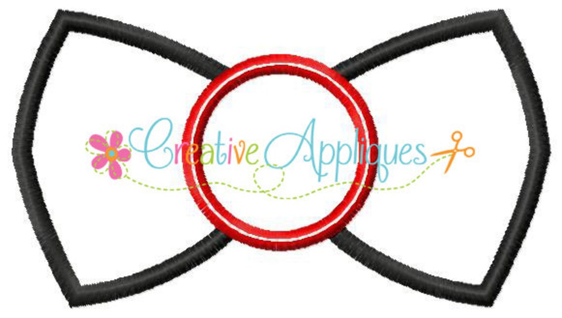Bow Tie Monogram Digital Machine Embroidery Applique Design 4 Sizes - Etsy