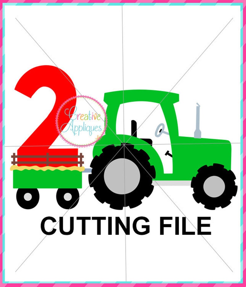 Download 2 Birthday Tractor SVG tractor svg tractor cut file tractor | Etsy