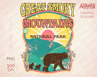 The Great Smoky Mountains PNG Sublimation Sublimate Vintage Boho