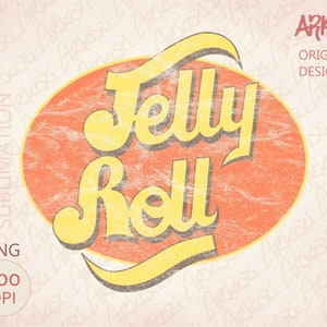 Jelly Roll Candy Vintage PNG Sublimation Sublimate 4 Colors Rock