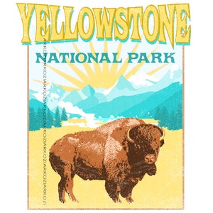 Yellowstone National Park PNG Sublimation Vintage and Solid