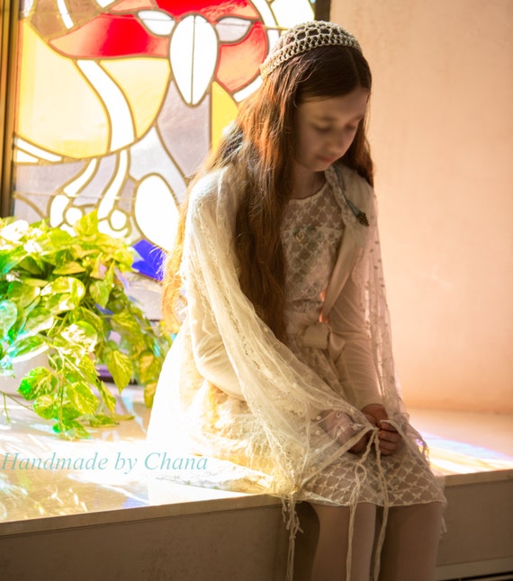 Handmade Lace Tallit, Petite Ladies Jewish Prayer Shawl, Bat Mitzvah Gift, Tallis