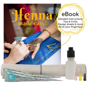Ready to Go Henna Kit for Beginners & Professionals - All Natural Plant Based Certified Organic - Temporary Tattoo