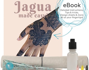 Ready to Go Jagua Kit For Beginners, All Natural, Ultra Dark Temporary Tattoo